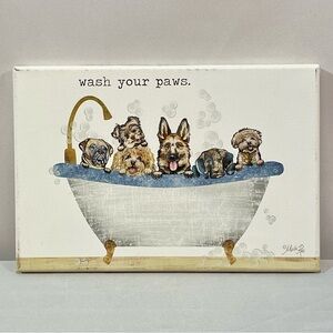Canvas Artwork Dog Lovers Bathroom Humor Doggy Groomers Decor Marla Rae  8x12